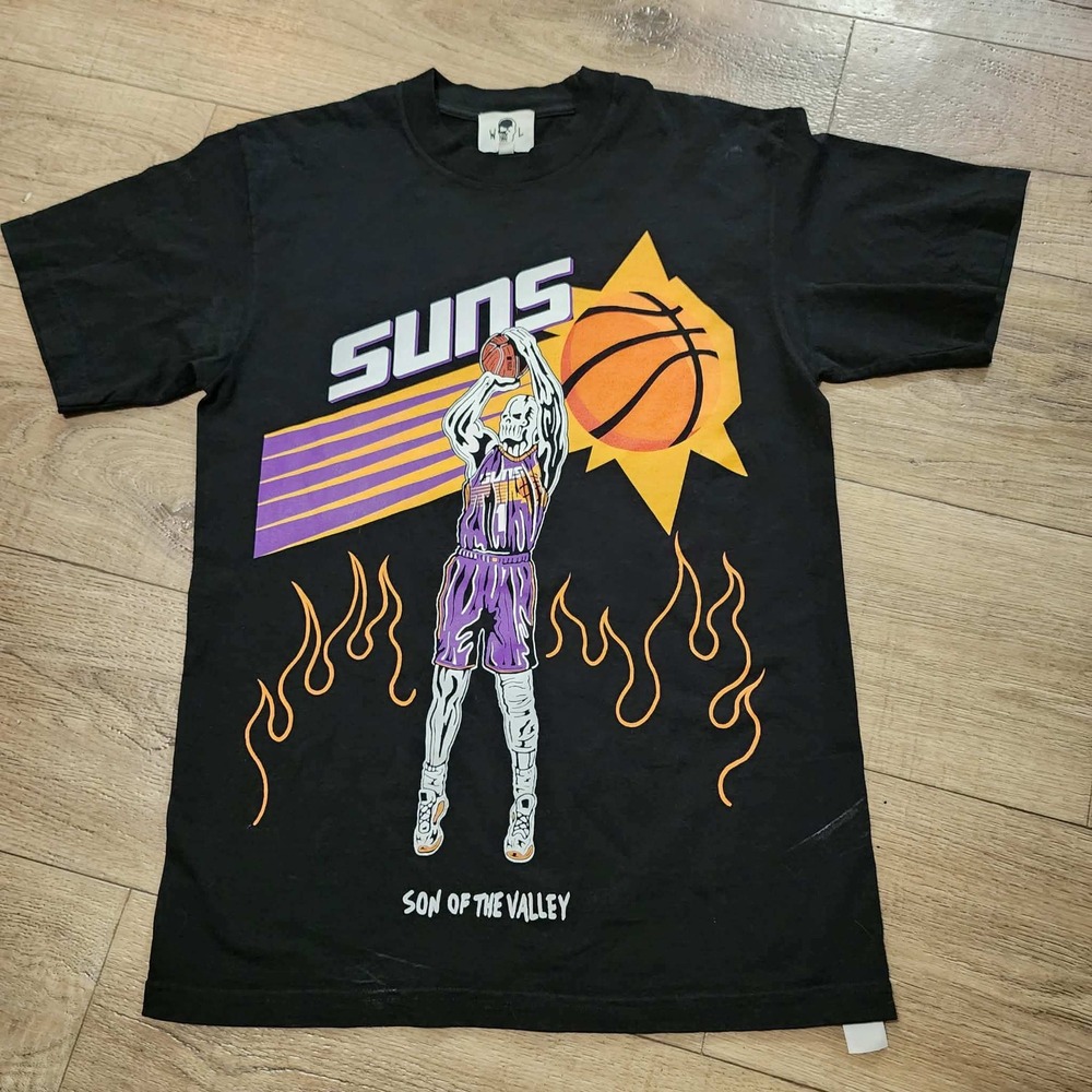Warren Lotas Phoenix Suns Son of the Valley Skeleton T-Shirt Black Mens Small